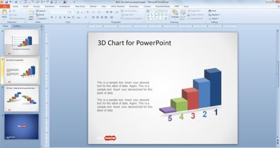 3D Concept Bar Chart Design for PowerPoint 